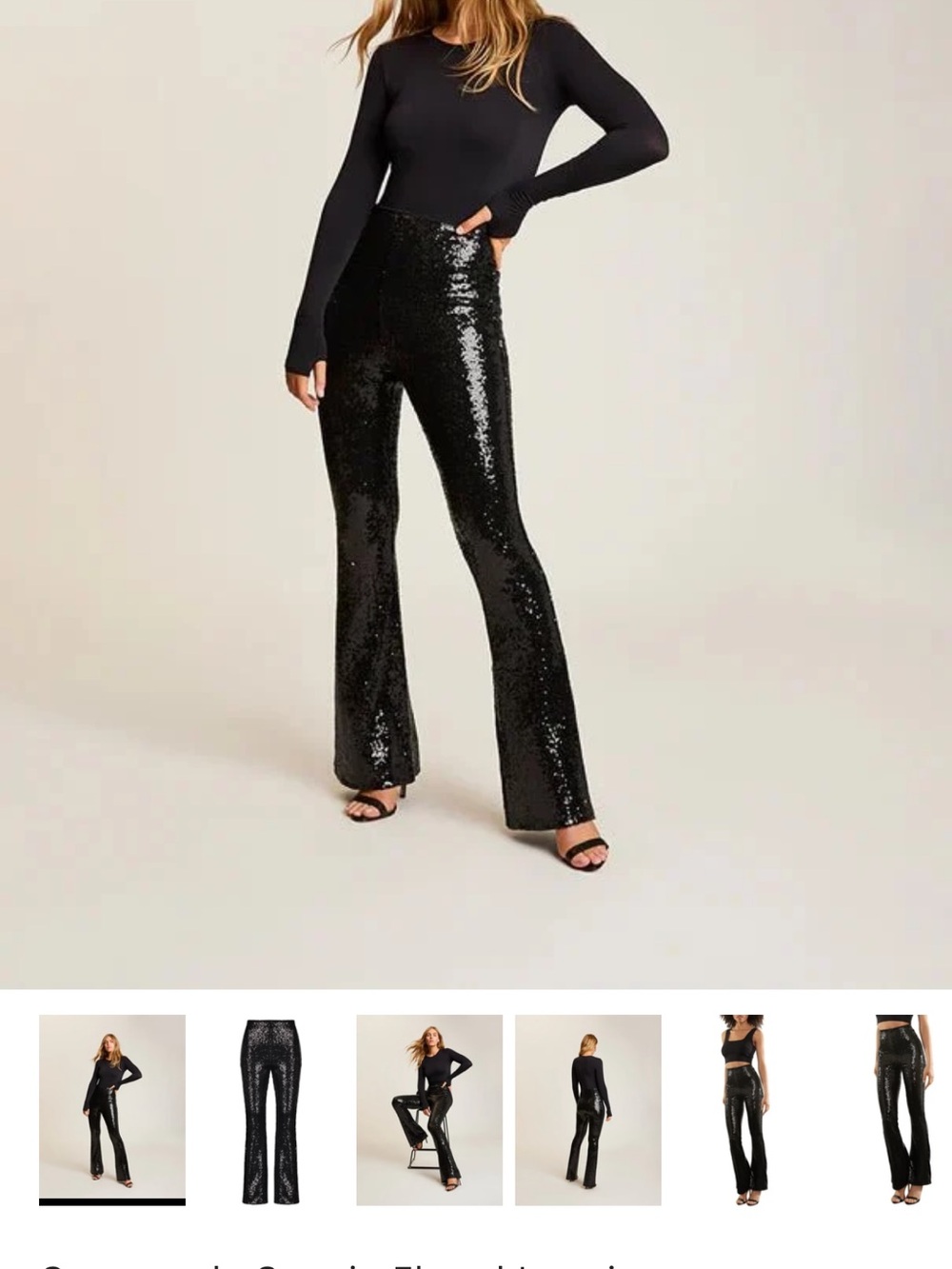 Commando Black Sequin Flare Pants